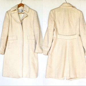 NINE WEST cream wool mohair trench coat